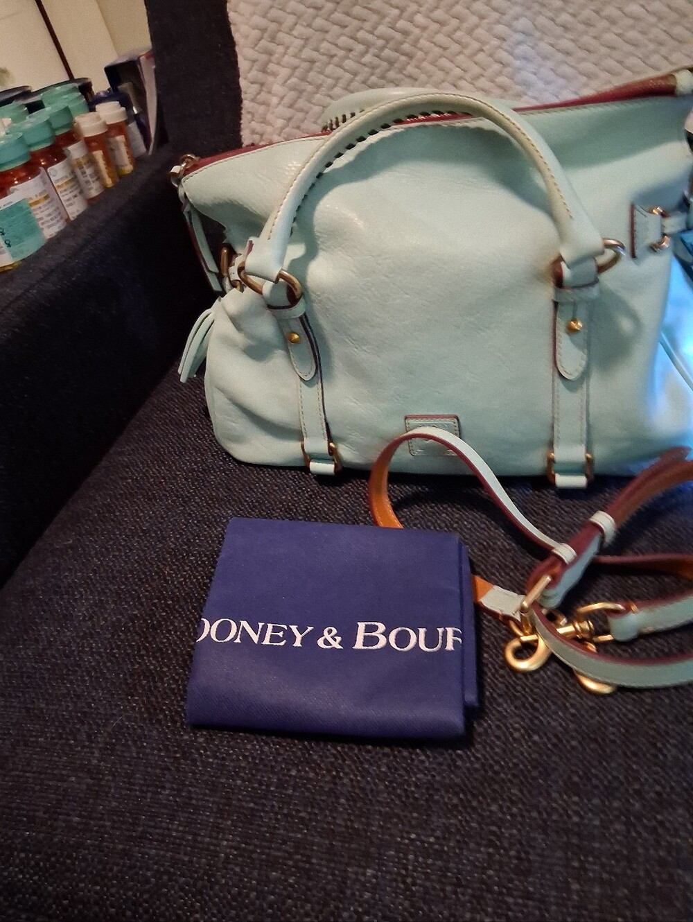 LARGE DOONEY AND BOURKE FLORENTINE SATCHEL